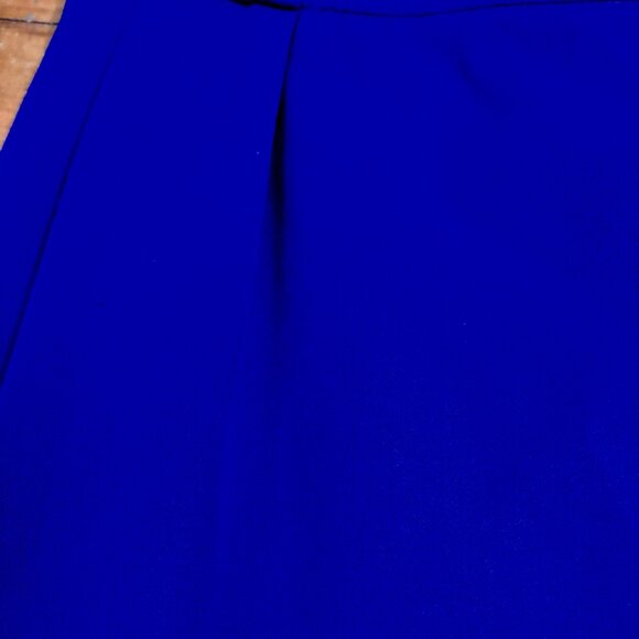 ROYAL BLUE GABERDINE  WOOL SKIRT YSL VARIATIONS - Picture 5 of 8